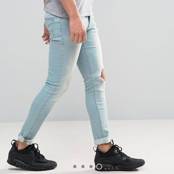 ASOS Extreme Super Skinny Jeans | Single Distressed Leg - Picture 1 of 10